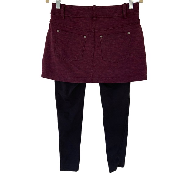 Athleta Legging Small Bettona Classic Mini 2 In 1 Tight Style 930137 Plum Black - Picture 3 of 6